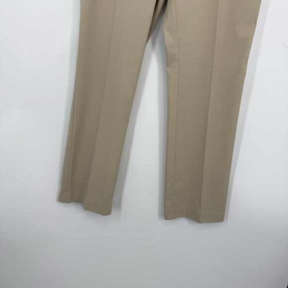 Chicos 1.5 Flat Front Dress Pants size Medium Tan 29" inseam Taper Leg - Picture 4 of 8